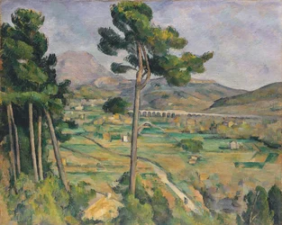 Landschaft mit Viadukt: Montagne Sainte-Victoire, ca. 1885-87